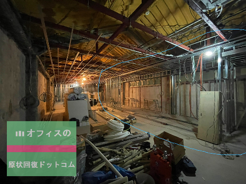 体操ジム施設の施工写真その3。その2を反対方向から見た様子です。